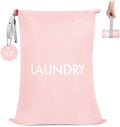 MissBoy Laundry Bag, Heavy Duty Nylon Washable Laundry Bags with Zipper, 50L Dirty Clothes Travel Bag for Girls, Laundry Accessory for College & Dorm, Pink