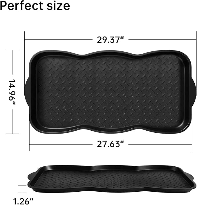 Boot Tray for Entryway, 6 Pack Waterproof Shoe Trays for Indoor Outdoor Use 30"x15" Durable Shoe Mat with Raised Edge, Non-Slip Tray for Boots, Pets, Garden & Muddy Shoes