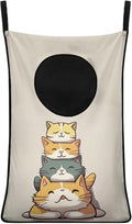 ZFRXIGN Funny Cat Hanging Laundry Hamper for Laundry Dirty Clothes Basket Over The Door Laundry Hamper Bag Cute Kitten Storage Organizers for Home Bedroom Dorm Closet Hampers