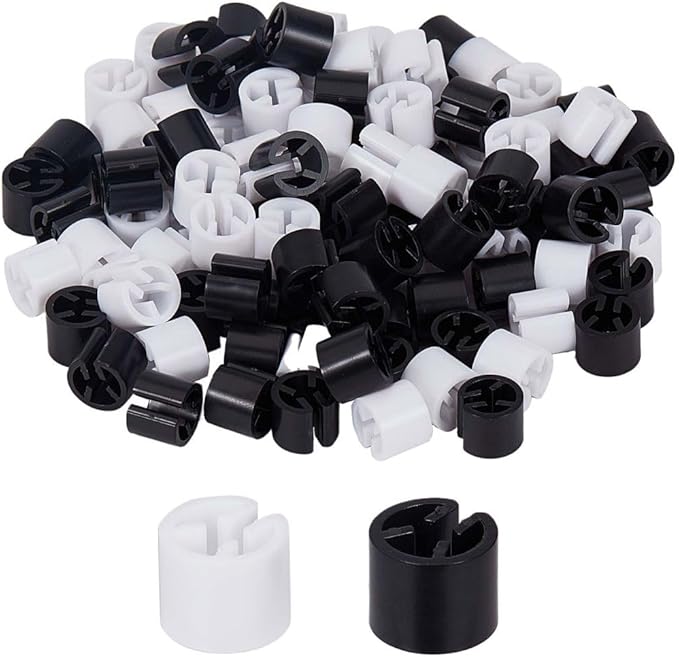 GORGECRAFT 110Pcs Clothes Hanger Markers Blank Tags Garment Hanger Size Markers Assortment Kit Fit 9.5mm Rod for Clothing Snap Number Labels Accessories Color Coding Black White with Storage Box