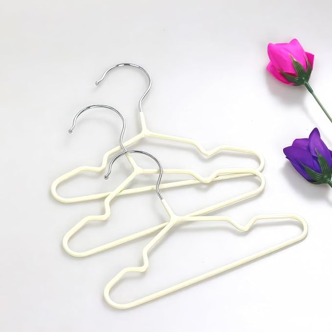 20PCS Dog Hangers: Dog Closet for Small DogsNon-Slip Space Saving Hanger Doll Clothes Cat Outfits (Apricot)