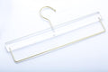 HomeCube USA Clear Acrylic Clothes Hanger with Gold Hooks & Bar – Heavy Duty Organizer for Pants, Slacks & More – Elegant Lucite Design for Closet, Boutique, Home & Retail Display