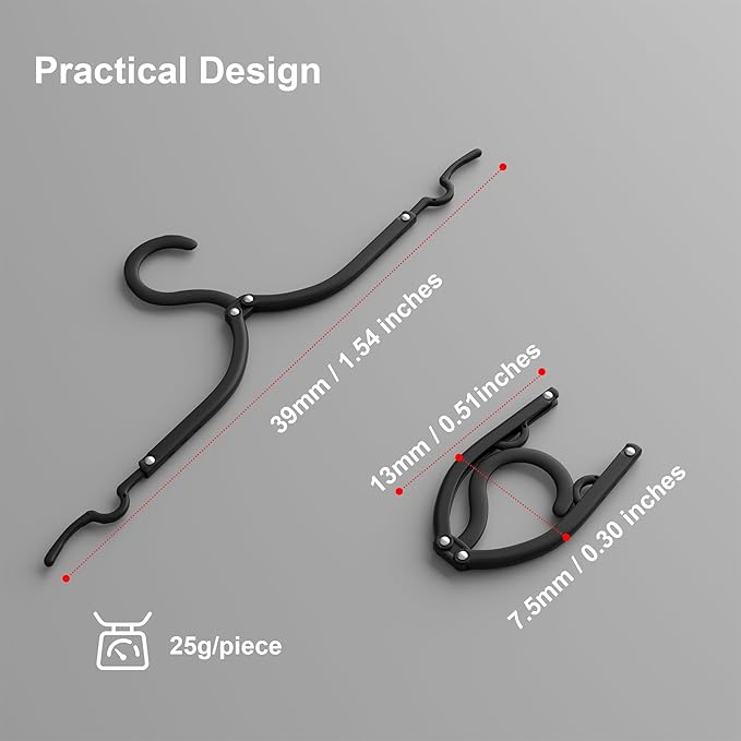 NICEDACK Premium Travel Hangers 12 Pack Portable Folding Clothes Hangers - Super Bearing Collapsible Hanger Foldable Clothes Drying Rack for Travel, Indoor and Outdoor Use, Black