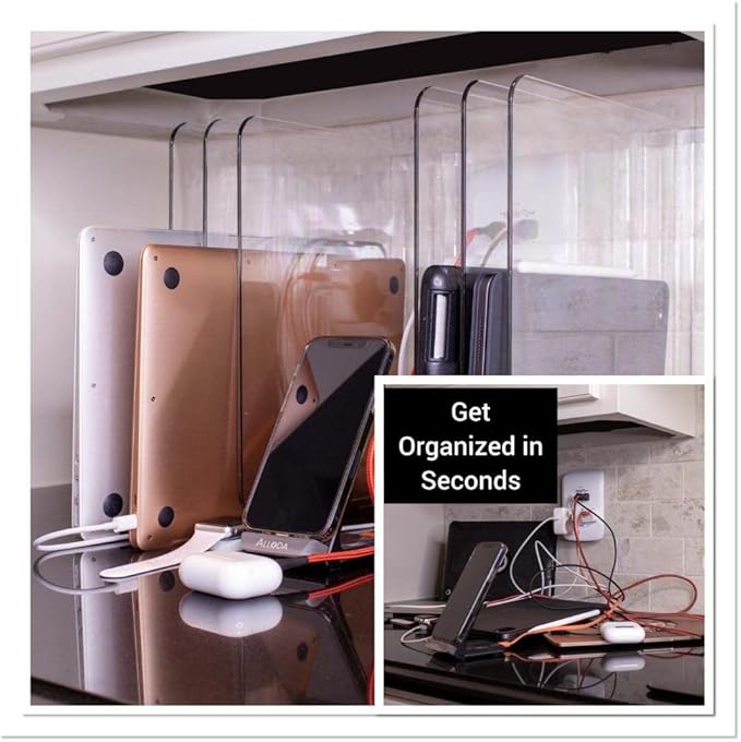Bee Neat Closet Organization with Acrylic Clear Shelf Dividers - Closet Shelf Organizer for Clothes, Towels, Sweaters, Purses, and Books - Shelf Separators - 4 Pack (8" Tall 11 ⅝" Deep)