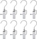 Stainless Steel Laundry Hooks, 8 Pcs Metal Laundry Hanger with Swivel Hooks Portable Clothes Pins Boot Hanging Clips Multifuctional Drying Clip for Hanging Clothes Towels in Home, Travel