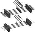 9-Pack Black Pants Hanger, Adjustable Women's Skirt Hanger, Jeans Hanger Pants Hanger, Heavy Duty Space Saving Shorts Hanger