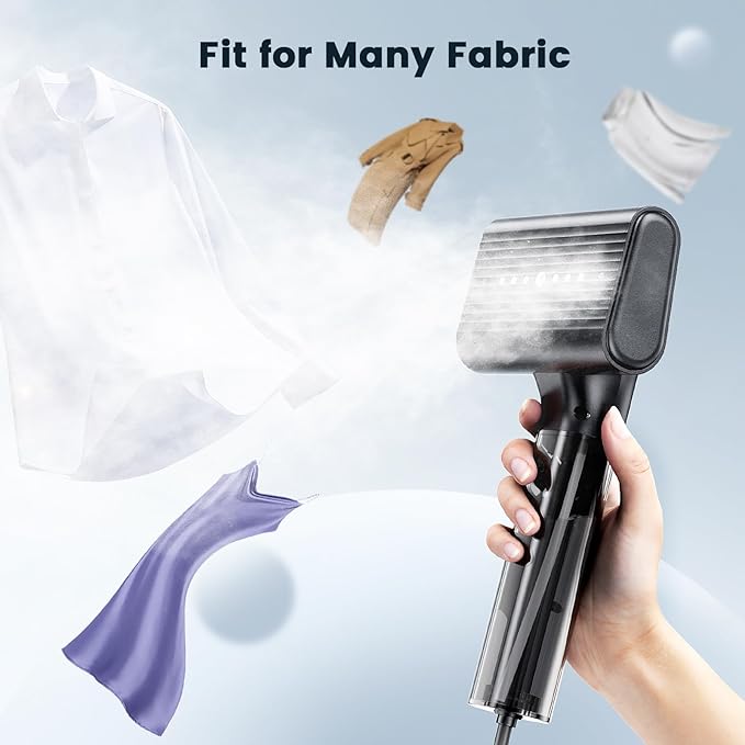 Travel Steamer for Clothes, 1200W Clothes Steamer Handheld, Portable Steamer & Iron 2 in 1, 100ML Large Water Tank, 10s Fast Heat Up, 15mins Steaming Garment Steamer for Travel, Home Use (110-120V)