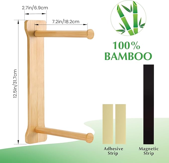 Bamboo Hanger Organizer Stacker，Magnetic Hanger Holder for Laundry Room，(Bamboo)