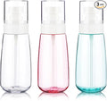 3pack Small Refillable Plastic Spray Bottles, 3.4oz Travel Spray Bottles (Clear+Green+Pink)