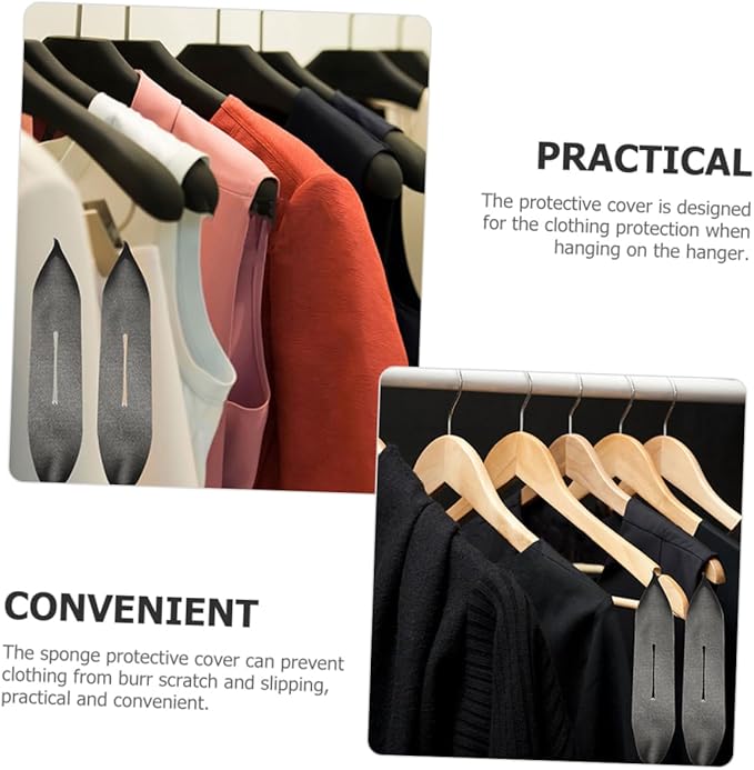 50Pcs Anti-Skid Sponge Hanger Covers Soft Protective Sleeve for Clothes Hangers Preventing Slips and Scratches Ideal for Suits and Garments