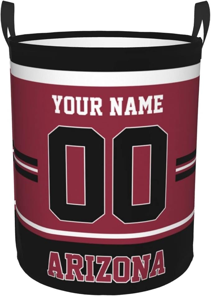 Custom Arizona Laundry Hamper Personalized Laundry Basket Customized Name And Number Collapsible Storage Basket for Bedroom Bathroom Living Room Gifts
