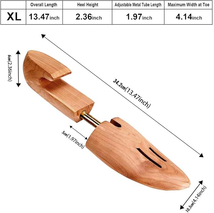 Cedar Space Wooden Shoe Stretcher Tree, 6.5-14 Sizes Cedar Wood Shoe Trees,2/4PC Shoe Stretcher for Men, Sneakers,Boots