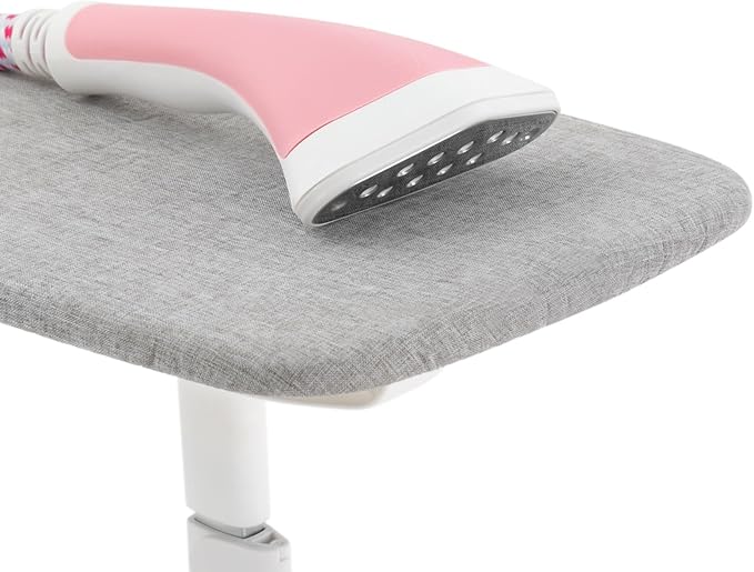 Standing Garment Steamer with Ironing Board,Adjustable Height Standing Steamer - 1.4L Water Tank,Fast Heats in 45s, Double-Insulated Steam Hose (Pink)