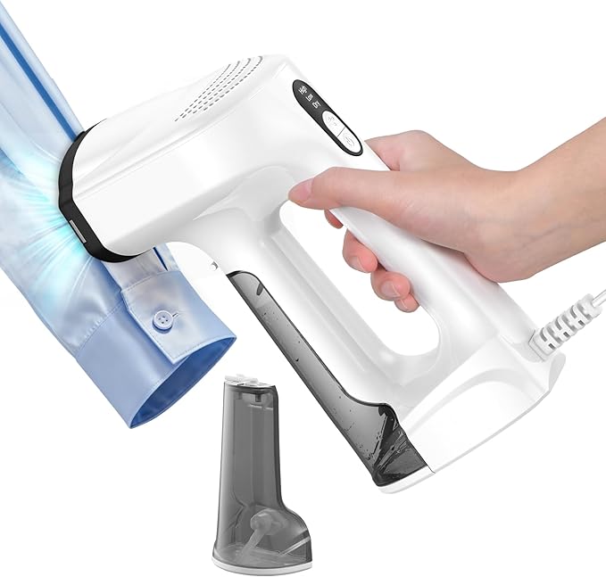 Sweepulire Vacuum Steamer for Clothes, 3500Pa Suction Handheld Steamer, 3 Modes LED Display, 2-in-1 Steaming & Ironing, with Extra 160ml Water Tank, Total 320ml (110-120V)