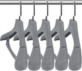 DEDU Plastic Extra Wide Shoulder Suit Hangers for Men 15 Pack Width 17.7", Grey Sweater Hangers no Shoulder Bump Non Slip for Thick Sweaters, Clothes Hangers with Pants Bar & Metal Hook
