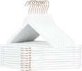 Natural white Wooden Hangers 20 Pack Non-Slip Clothes Hangers with 360° Rotating Hooks for Shirts, Durable heavy duty hangers, Slim Space saving Hanger,Pants, Suits - Ideal for Closet & Travel Storage