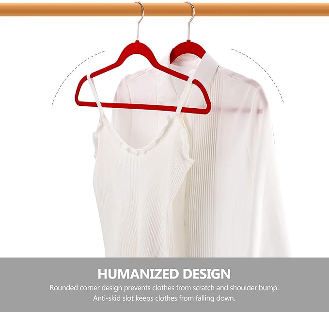 DLD Velvet Hangers Non Slip Suit Hangers 50 Pack， Space Saving Clothes Hanger Premium Velvet Non Slip Hanger Ultra Thin Adult Hanger for Coats, 360° Rotating Silver Hook