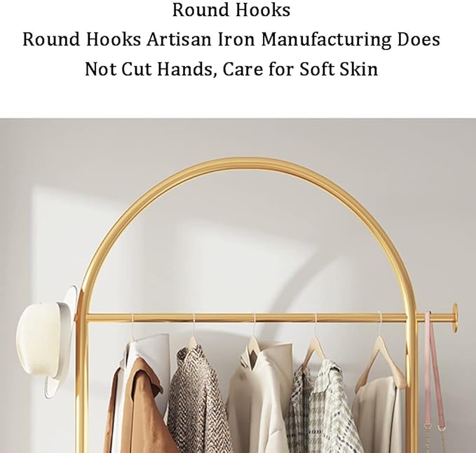 WIGING Coat Rack, Bedroom Floor Household Clothes Rack, Round Clothes Rails Storage Stand for Small Space Bedroom Entryway Shelf (Color : Black, Size : 45x30x172cm)