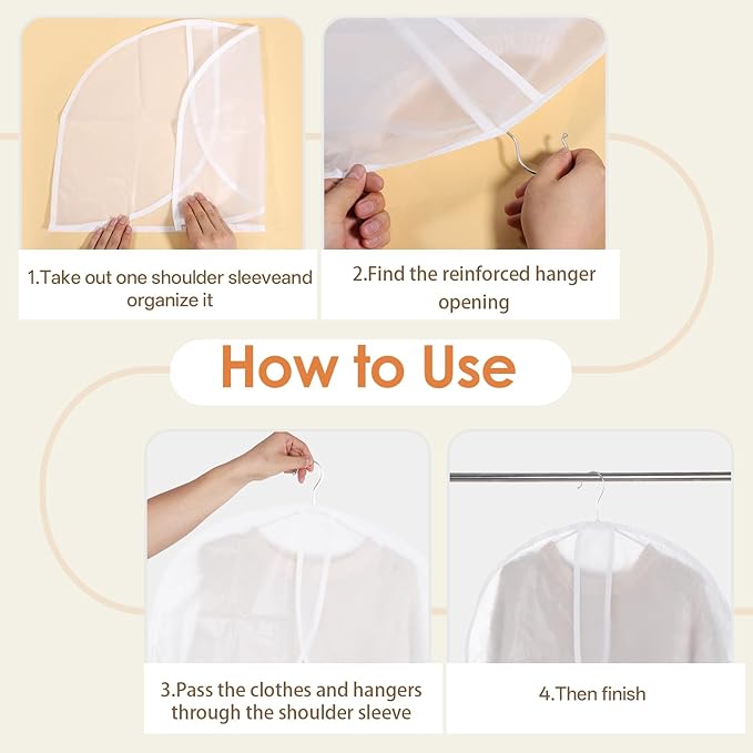 25 Pcs Shoulder Covers for Hanging Clothes, 24 x 17 Inch Plastic Garment Cover Clear Dust Clothes Hanger Covers for Coats, Dress, Suit, Sweater, Jackets