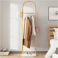 WIGING Coat Rack, Bedroom Floor Household Clothes Rack, Round Clothes Rails Storage Stand for Small Space Bedroom Entryway Shelf (Color : Gold, Size : 85x30x172cm)