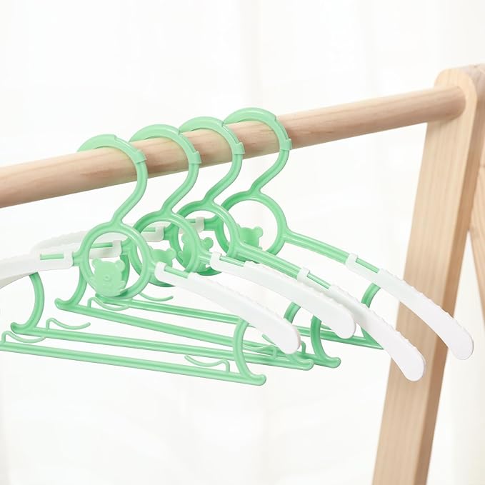 Baby Hangers for Nursery Closet 40 Pack Plastic Kids Clothes Hanger Space Saving Non Slip Extendable Toddler 11-14” Adjustable Hangers Heavy Duty Clothing Infant Hanger Bulk, Mixed Color