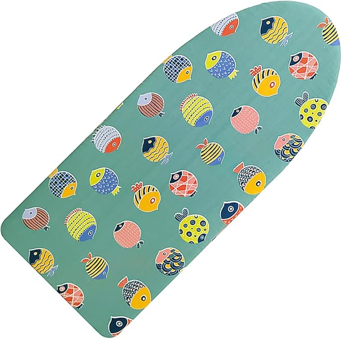12.5" x 30" Small Tabletop Ironing Board Cover and Pad,3 Pairs of Hook and Loop Fastener Straps,Elastic Edges,Cotton Mini Iron Board Cover with Scorch Resistant Thick Padding