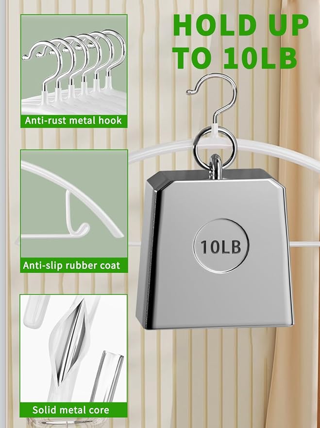 SLMT Sweater Hangers No Shoulder Bump Metal Coat Hangers Non Slip Clothes Hangers for Closet (20 Pack)