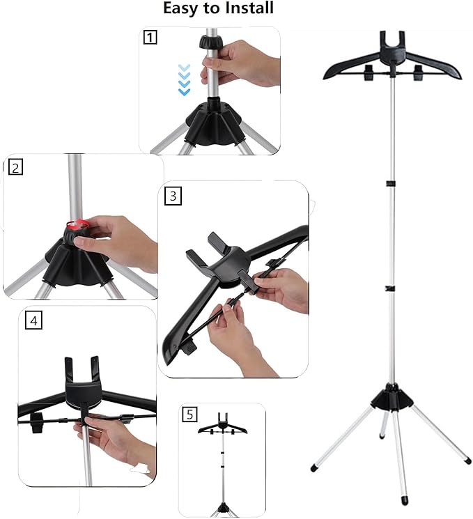 Garment Steamer Stand for Clothes Steamer Rack Iron stand 360° Rotating Foldable Hanger Holder Stand with Ironing Gloves Clothing Fuzz Remover for Home Hotel RV Travel