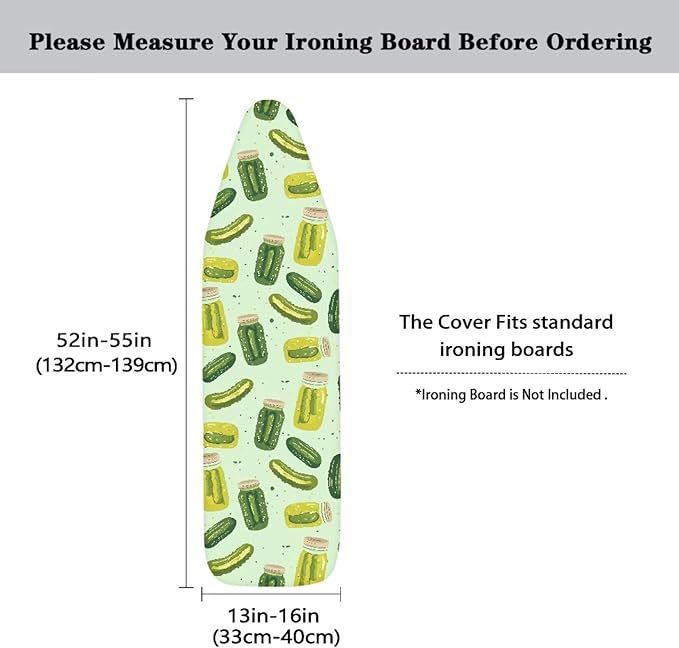 SEANATIVE Funny Ironing Board Cover and Pad Soft Stretchy Pickled Cucumber Iron Pad Covers Home Decorative Ironing Board Replacement Covers