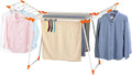 Clothes Drying Rack, Gullwing Laundry Rack, Collapsible, Space-Saving Laundry Rack, with Bonus Sock Clips, for Clothes, Towels, Linens, Indoor/Outdoor, Orange