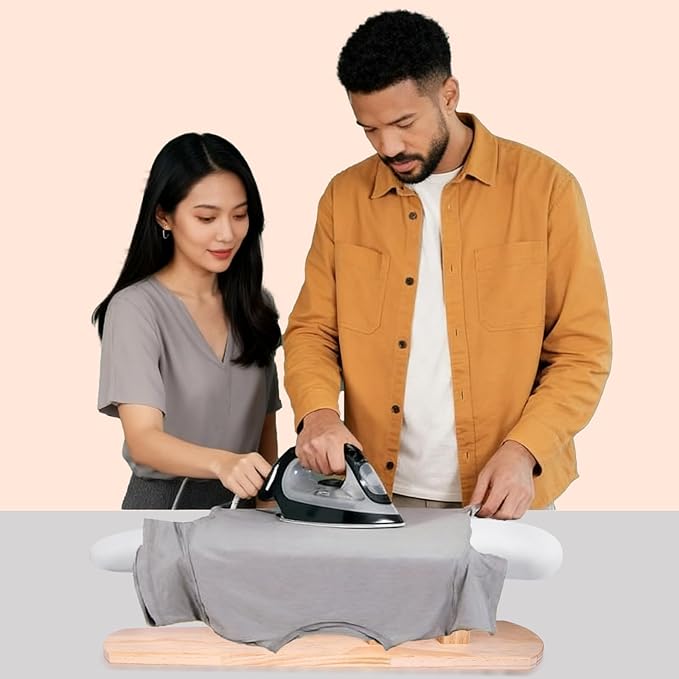 Upgraded Padded Longer Sleeve Ironing Board,Sleeves & Chest Tailor, Portable Sleeve Ironing Board with Wooden Base for Daily Ironing at Home, Laundry Rooms, Travel Use(57x13cm)
