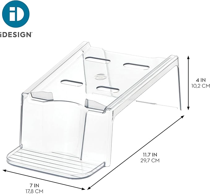 iDesign Laundry Detergent Holder, Liquid Detergent Stand for Laundry Room Organization, Clear, 3-Pack