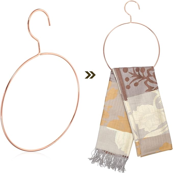 5 Ppack All Belt/Scarf Ring Hangers, STOBAZA Metal Belt Hanger Scarf Hangers for Closet Organization, Space-Saving Closet Storage Rings for Belts Ties Scarves and Accessory Storage