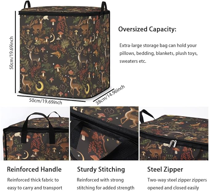 2pcs closet organizers and storage under bed,clothing blanket sweater sheet bedding comforter duvet quilt pillow toy storage bags with lids,dorm room essentials for containers 95L