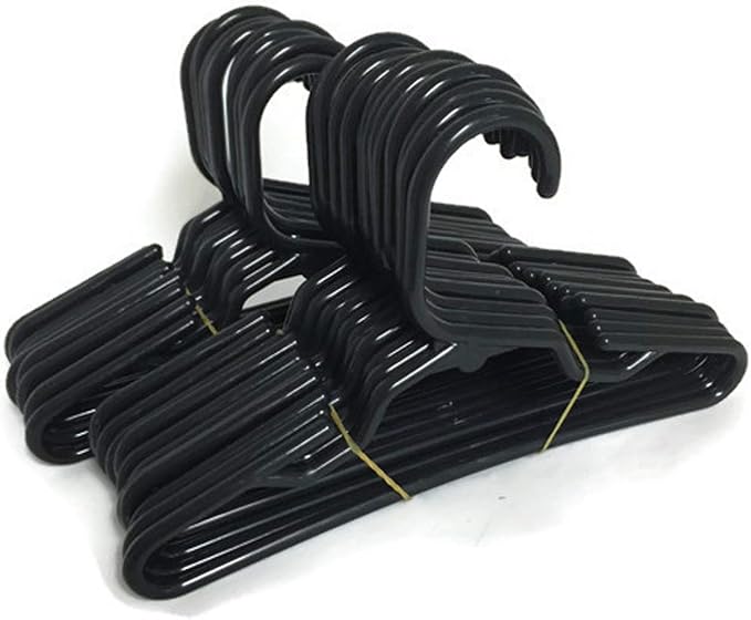 24 Black Plastic Hangers(2 Dozen) for 18 Inch Dolls Clothes