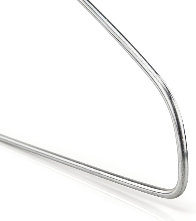 HANGERWORLD Silver Metal Wire Clothes Hangers 16inch 13 Gauge Clothes Garment Coat Hanger (50 Pack)