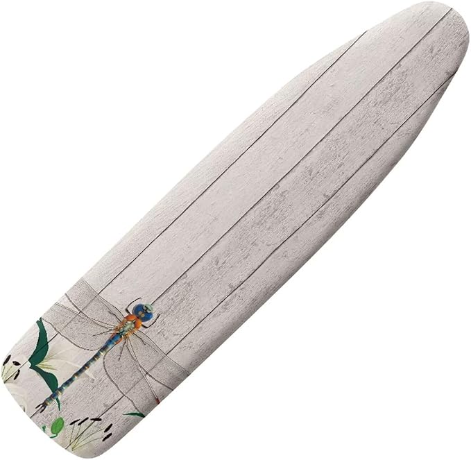 Wood Dragonfly Ironing Board Cover and Pad Standard Size 15x54, Thick Padding Elastic Edge Resist Scorching and Staining Heavy Duty Padded Iron Board Covers
