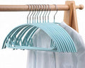 ATOLY Premium Hangers (Pack of 10) Heavyduty- Non Slip No Shoulder Bump Suit Hangers-Chrome Hooks, Space Saving Clothes Hangers, Rounded Hangers for Coat, Sweater, Jackets, Pants,Blue