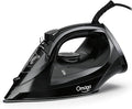 Steam Iron for Clothes, 1500W Iron with Rapid Heating, Non-Stick Ceramic Soleplate, Burst of Steam, Self-Cleaning, Auto-Off, Anti-Drip, 11.84oz Water Tank Ironing Clothes for Home, Black