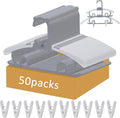 50 Pack Plastic Hangers with 16 Clips, 11-15 inch Adjustable Clothes Hanger, Durable & Non-Slip, Space Saving Coat Hangers for Pants, Jackets and Dress (Grey)