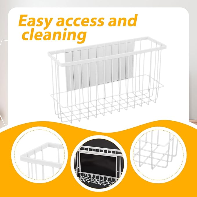 Magnetic Dryer Ball Holder, Dryer Balls Storage Wire Basket Container Rack Magnetic Lint Bin and Dryer Ball Holder for Laundry Room Organization and Storage (Balls Not Included)