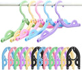 12 Pack Travel Hangers Portable Foldable Hanger Organizer, Plastic Travel Clothes Hanging Rack Folding Hangers For Traveling Camping Flying Rv Cruises Suitcase, Multi Color