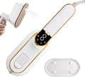 Micro Steam Iron for Clothes, Portable Handheld Travel Garment Steamers with LED Display, 3 Types Steam Mode, Rotating Foldable Dry & Wet Ironing, 1000W 20S Fast Heat Up Steaming (White-B)