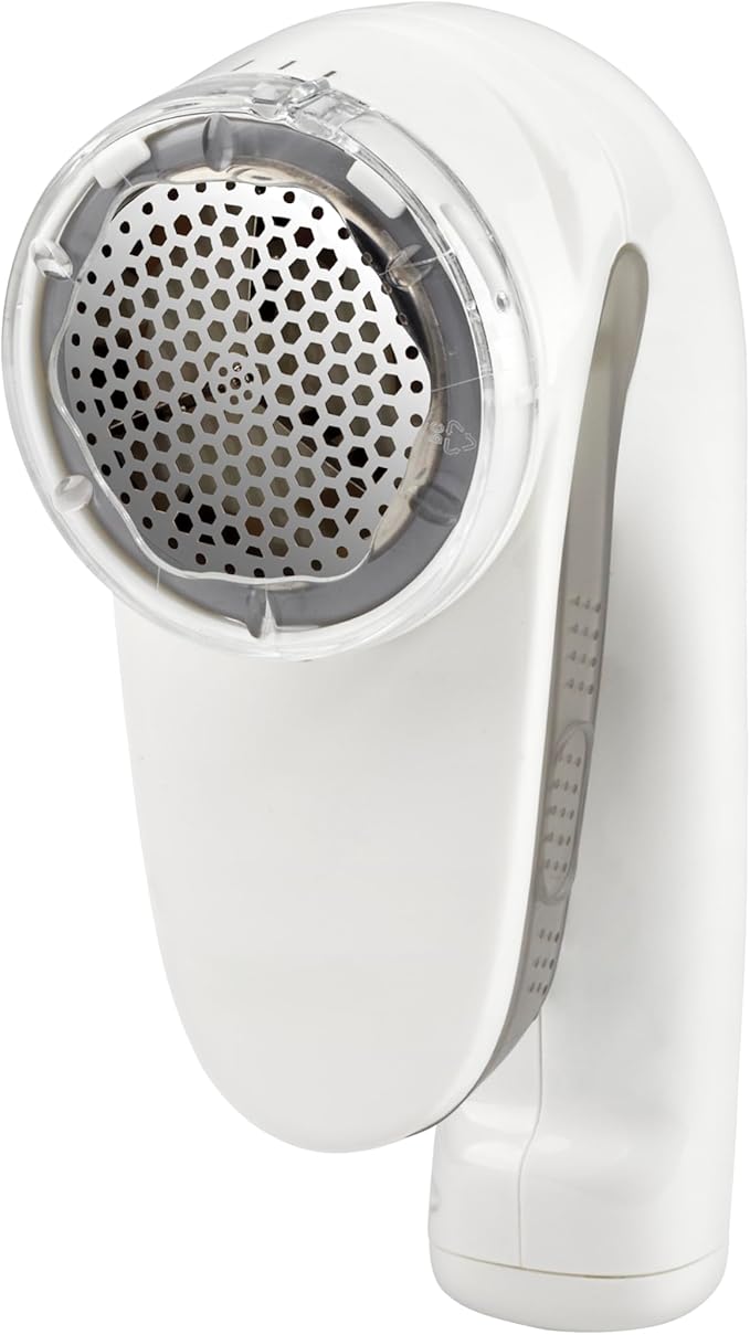 Conair Fabric Shaver and Lint Remover, Rechargeable Portable Clothes Shaver with 3 Settings, Fuzz Remover for Sweaters, Clothing, and Furniture, Large 2-Inch Shaving Head, White