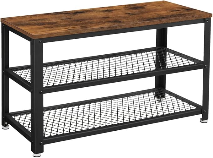 VASAGLE ALINRU Coat Rack with Shelves and VASAGLE 3-Tier Shoe Storage Bench (ULCR80X)