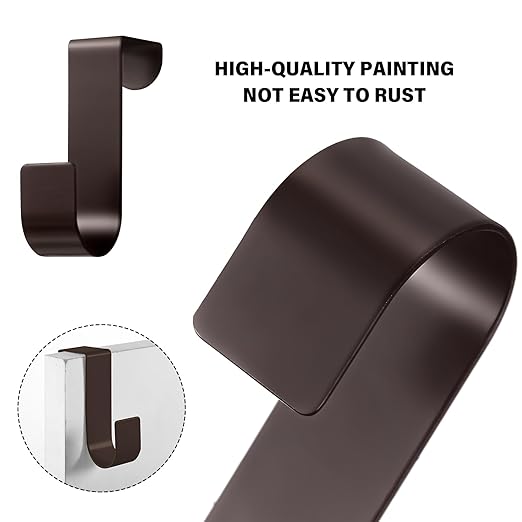 Hotop 12 Pcs Over The Cabinet Drawer Door Hooks 1.12 Inch for Hanger in The Cabinet Decoration Hooks Sturdy Metal Z Shaped Hanger Peg for Bathroom Clothes Towel(Bronze)