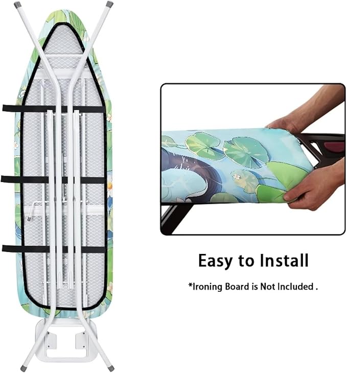 Cute Otter Ironing Board Covers Heavy-Duty Fabric Non Slip Padded Ironing Board Covers Hook and Loop Design Waterproof Slip-Resistant