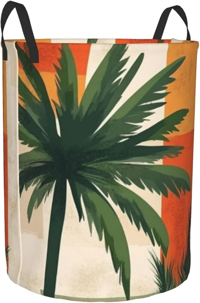 Retro Tropics Print Laundry Basket For Storage Bins Gift Baskets Bedroom Clothes Hamper