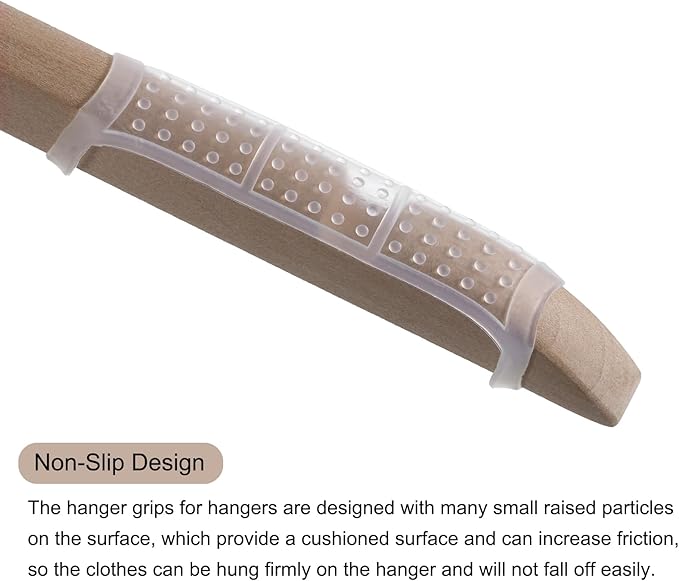 uxcell 50Pcs Non-Slip Hanger Grips Silicone Adhesive Clothes Hanger Strips for Wood Plastic Hangers, Milky (4.13" x 0.79")