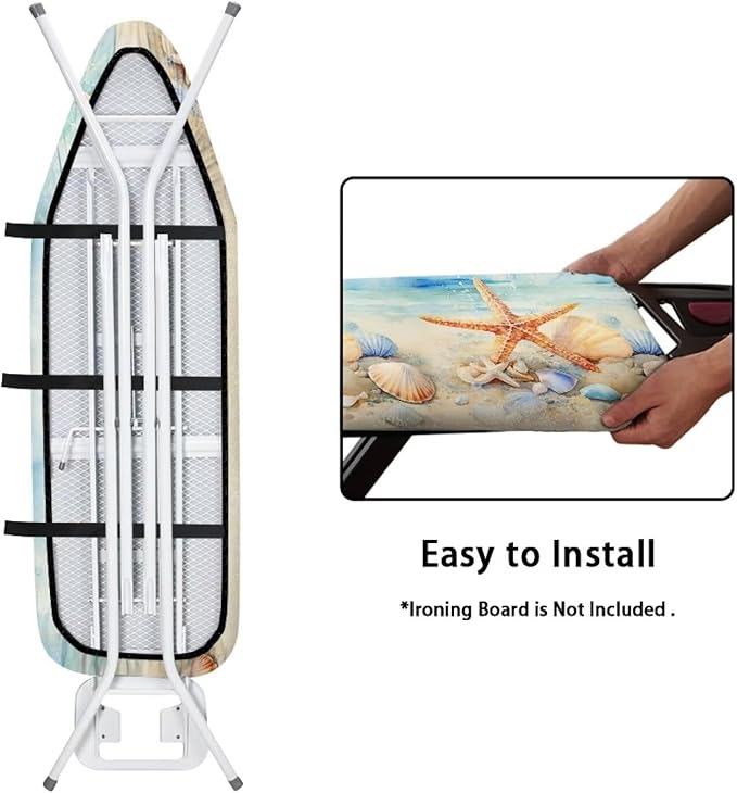 Starfish Beach Fabric Ironing Board Covers Non Stick Scorch Scratches-Proof Iron Board Replacement Cover with Fasteners Elastic Edge Thanksgiving Decor
